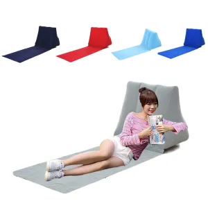 1PC Inflatable Beach Mat Foldable Soft Flocking Outdoor Camping Lounger Back Pillow Triangle Sand Beach Cushion Chair