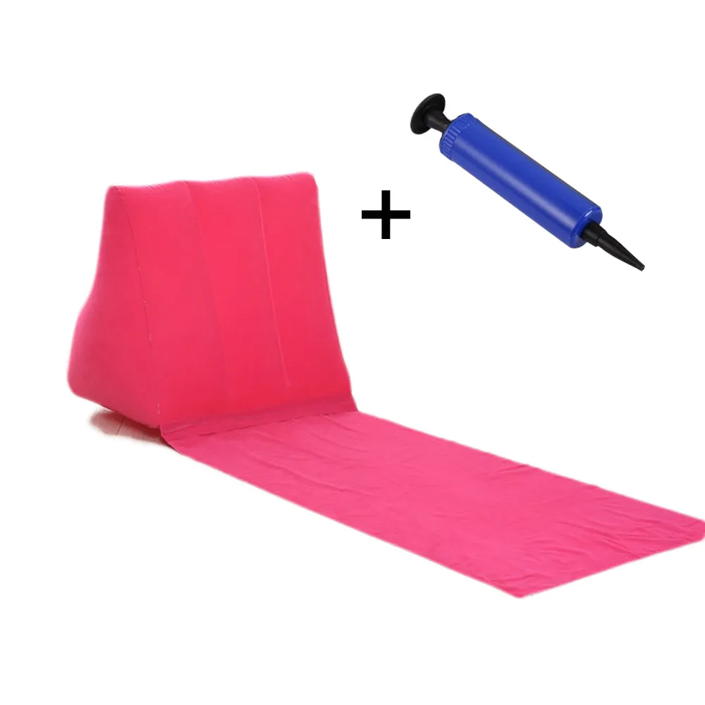 1PC Inflatable Beach Mat Foldable Soft Flocking Outdoor Camping Lounger Back Pillow Triangle Sand Beach Cushion Chair