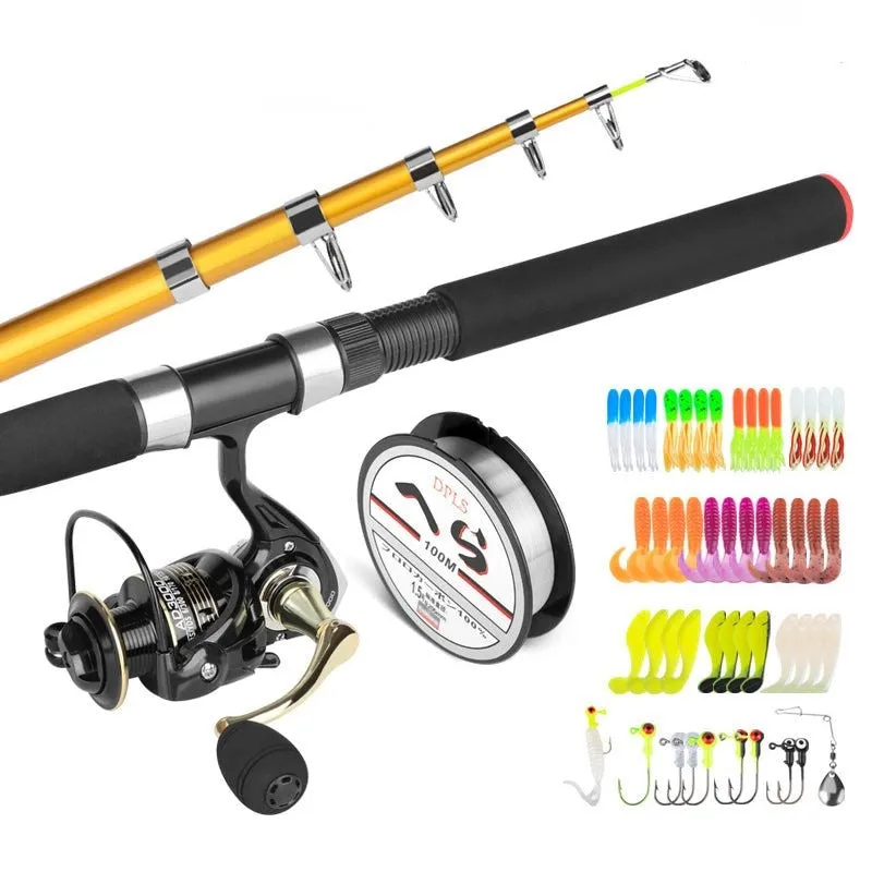 2.1M Sea Pole Soft Bait Fish Hook Fishing Combo Set