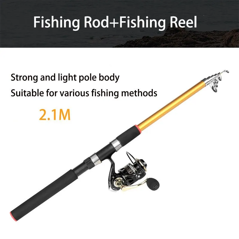 2.1M Sea Pole Soft Bait Fish Hook Fishing Combo Set