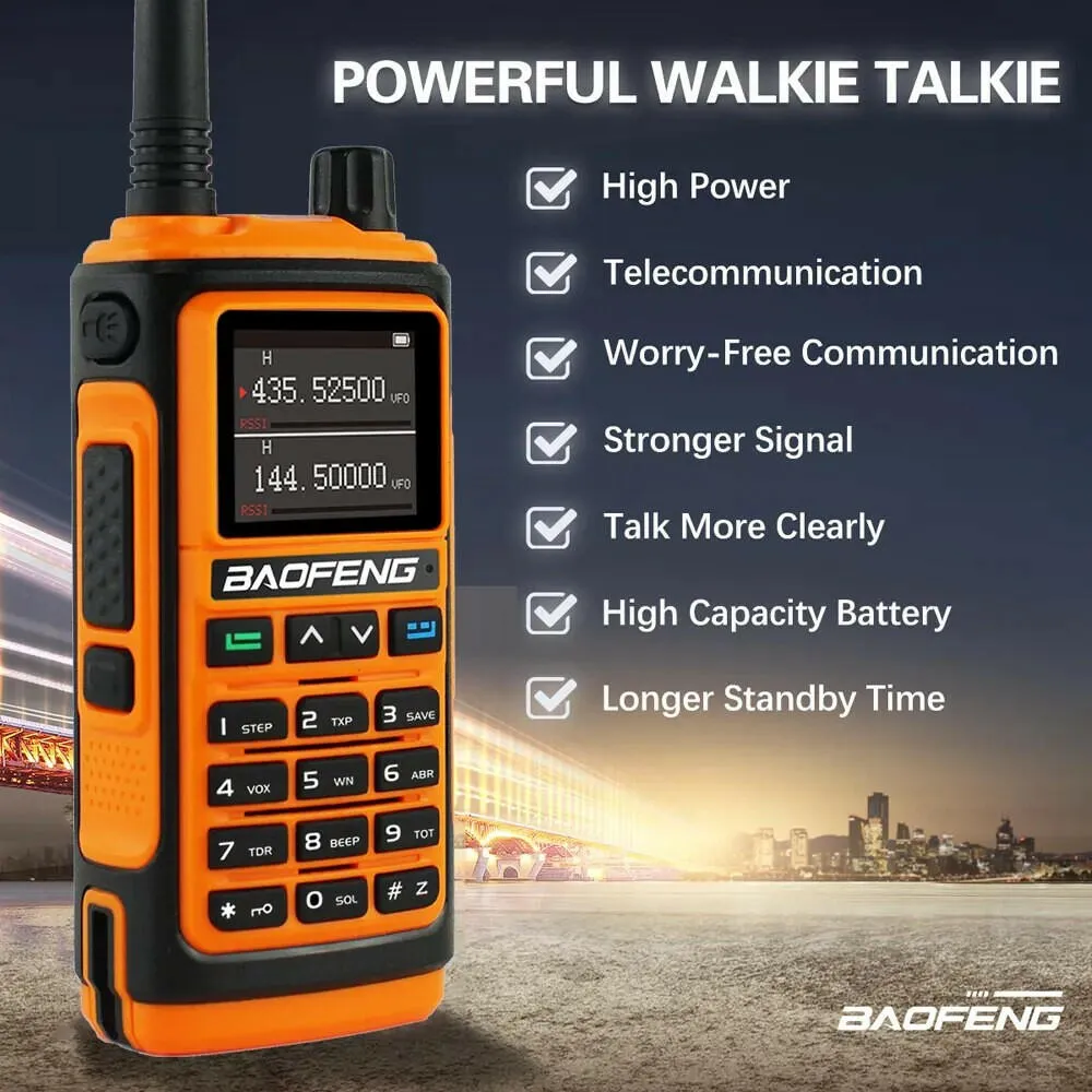 2PACK Baofeng UV-17 MAX 10W Four Bands Freq Copy Walkie Talkie Long Range Portable Ham Radio FM Amateur Professional 2-Way Radio