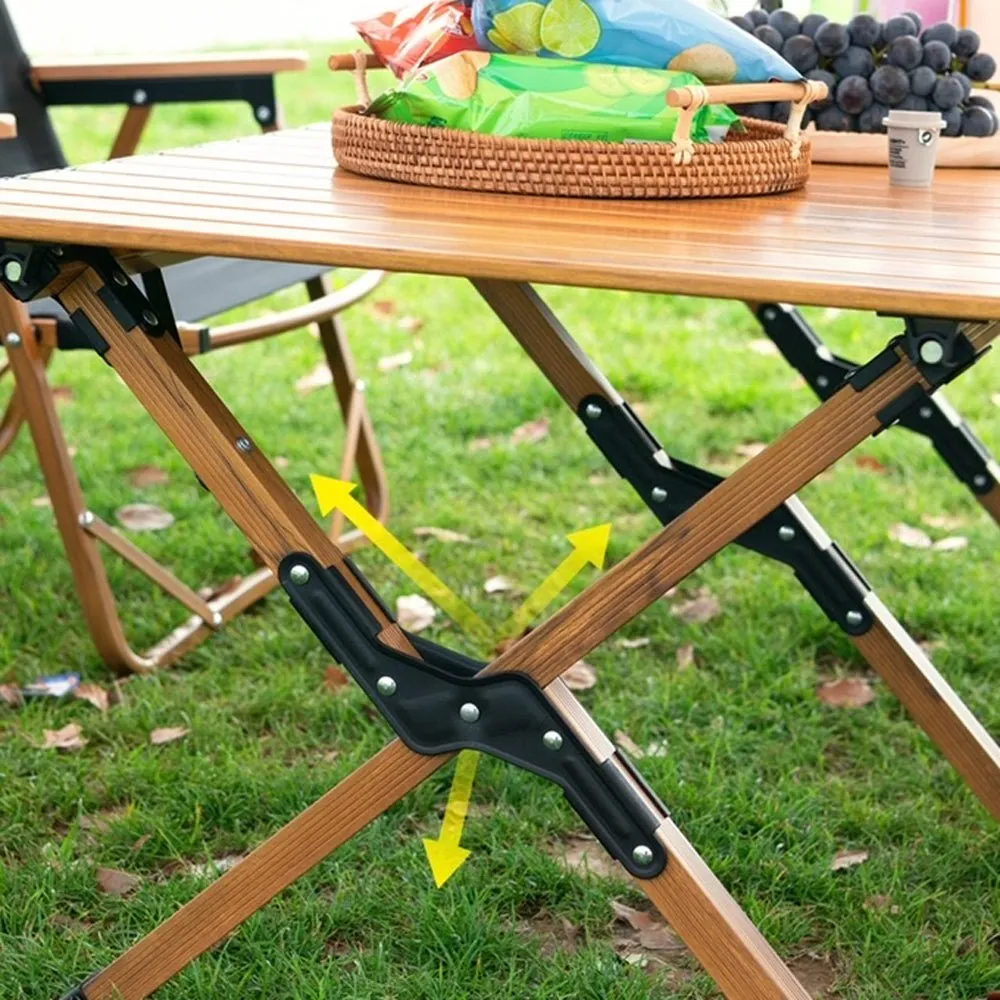 90cm Garden Outdoor Furniture Camping Table and Chair Egg Roll Picnic Desk Folding Beach Set