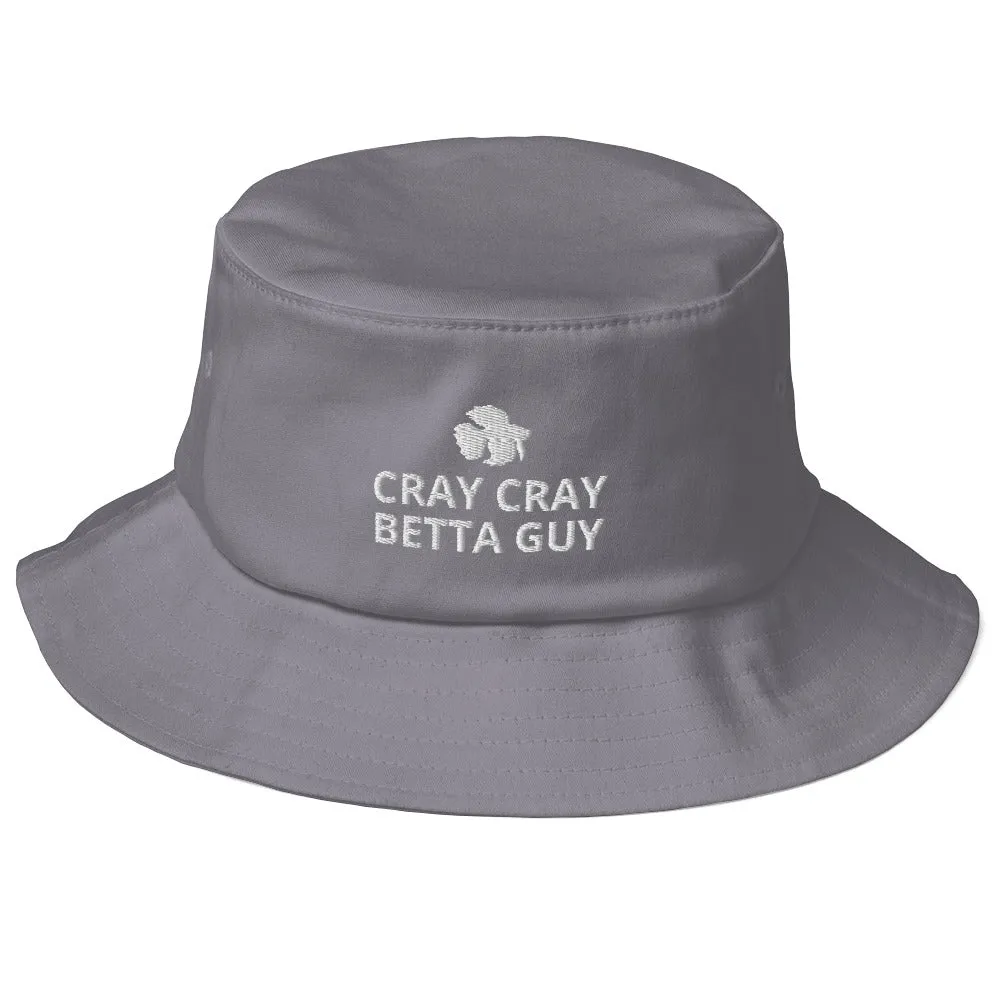 Betta Old School Bucket Hat | Cray Cray Betta Guy | Perfect gift for the Betta Fish lover! | Multiple Hat Colors Available