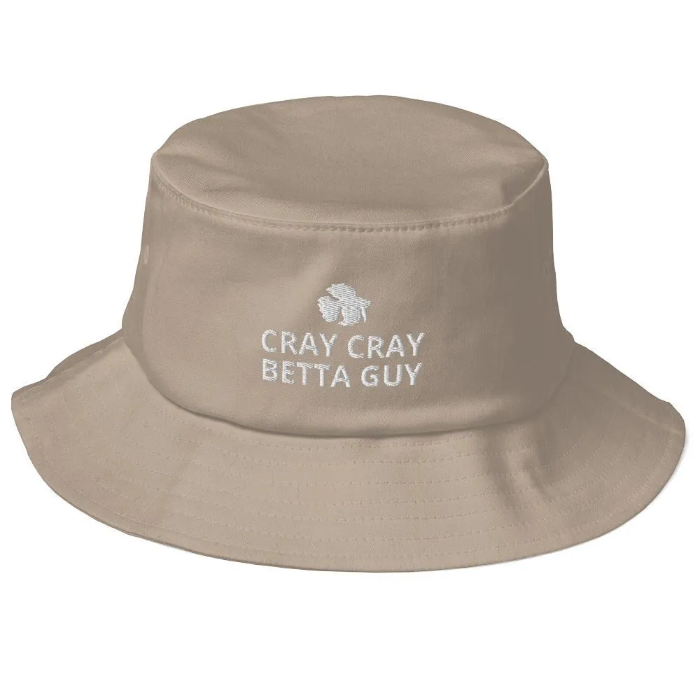 Betta Old School Bucket Hat | Cray Cray Betta Guy | Perfect gift for the Betta Fish lover! | Multiple Hat Colors Available