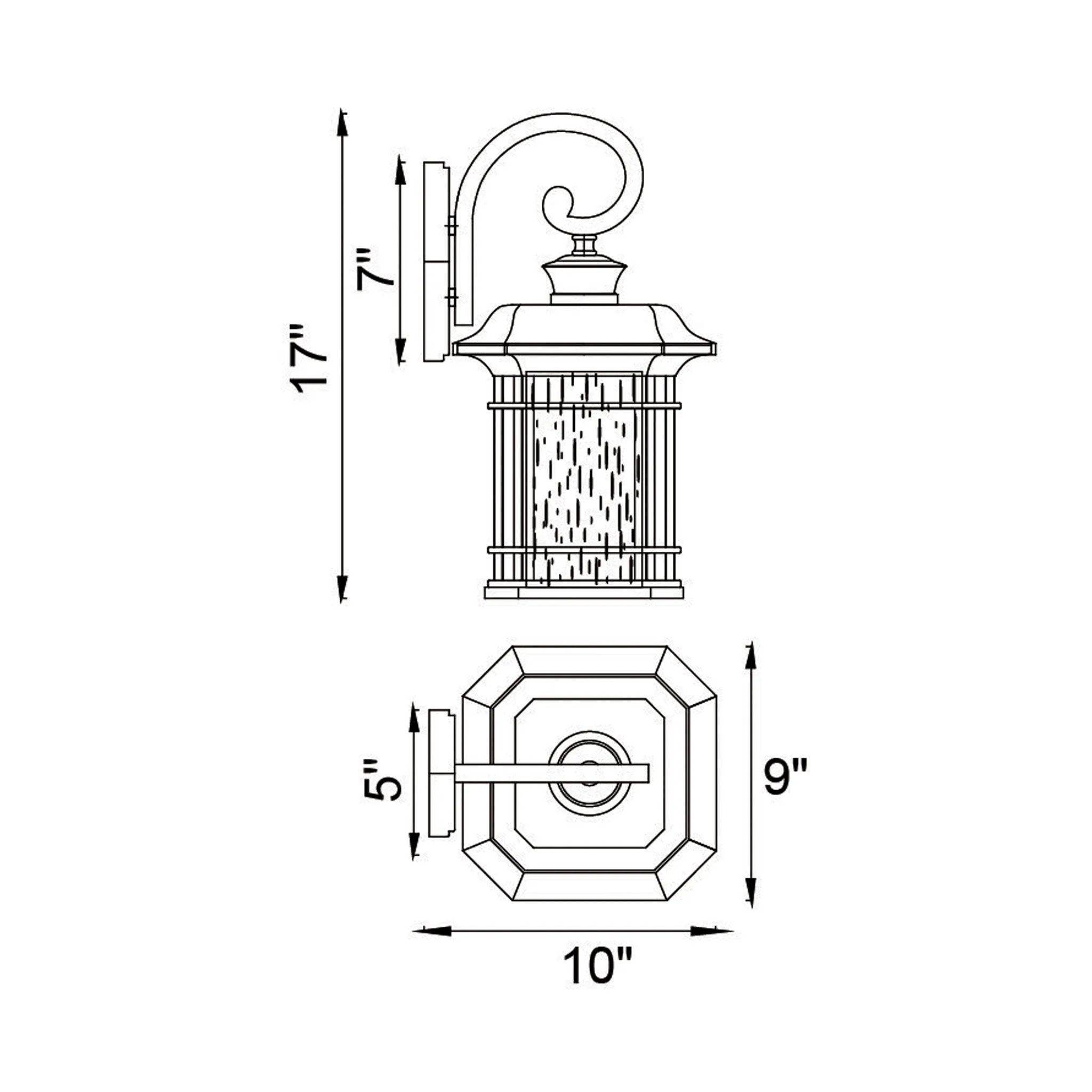 CWI Lighting Blackbridge 1-Light Outdoor Black Wall Lantern