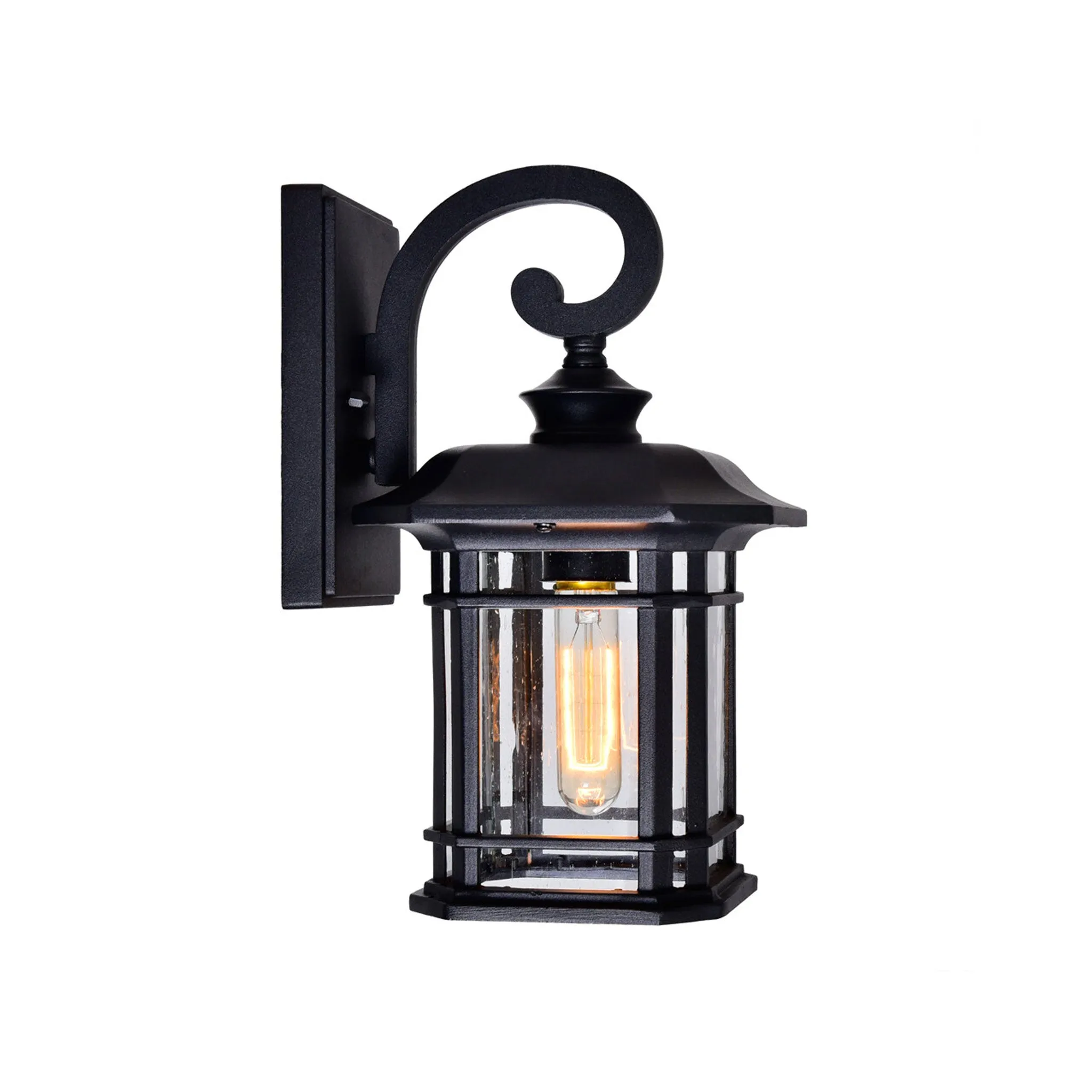 CWI Lighting Blackbridge 1-Light Outdoor Black Wall Lantern