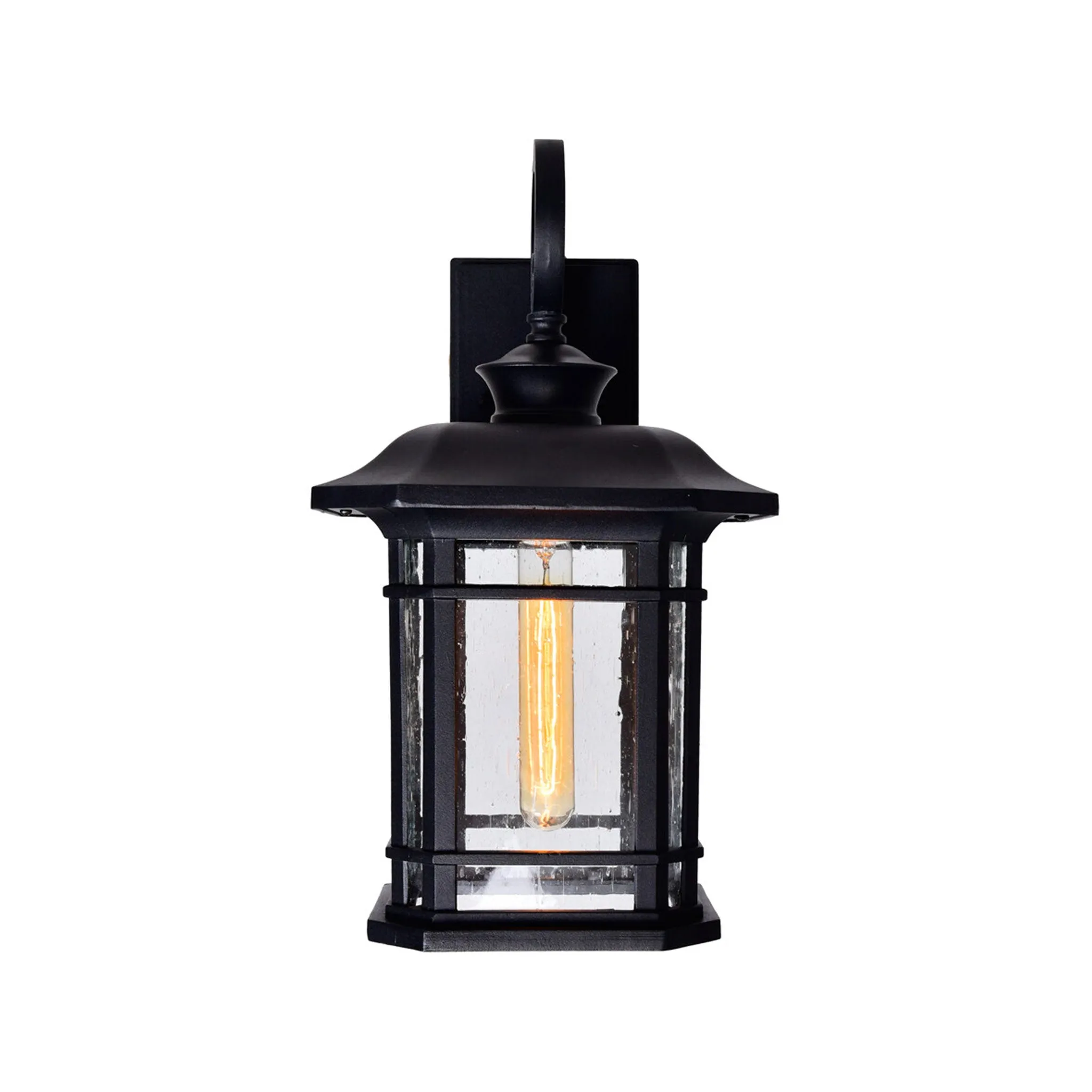 CWI Lighting Blackbridge 1-Light Outdoor Black Wall Lantern