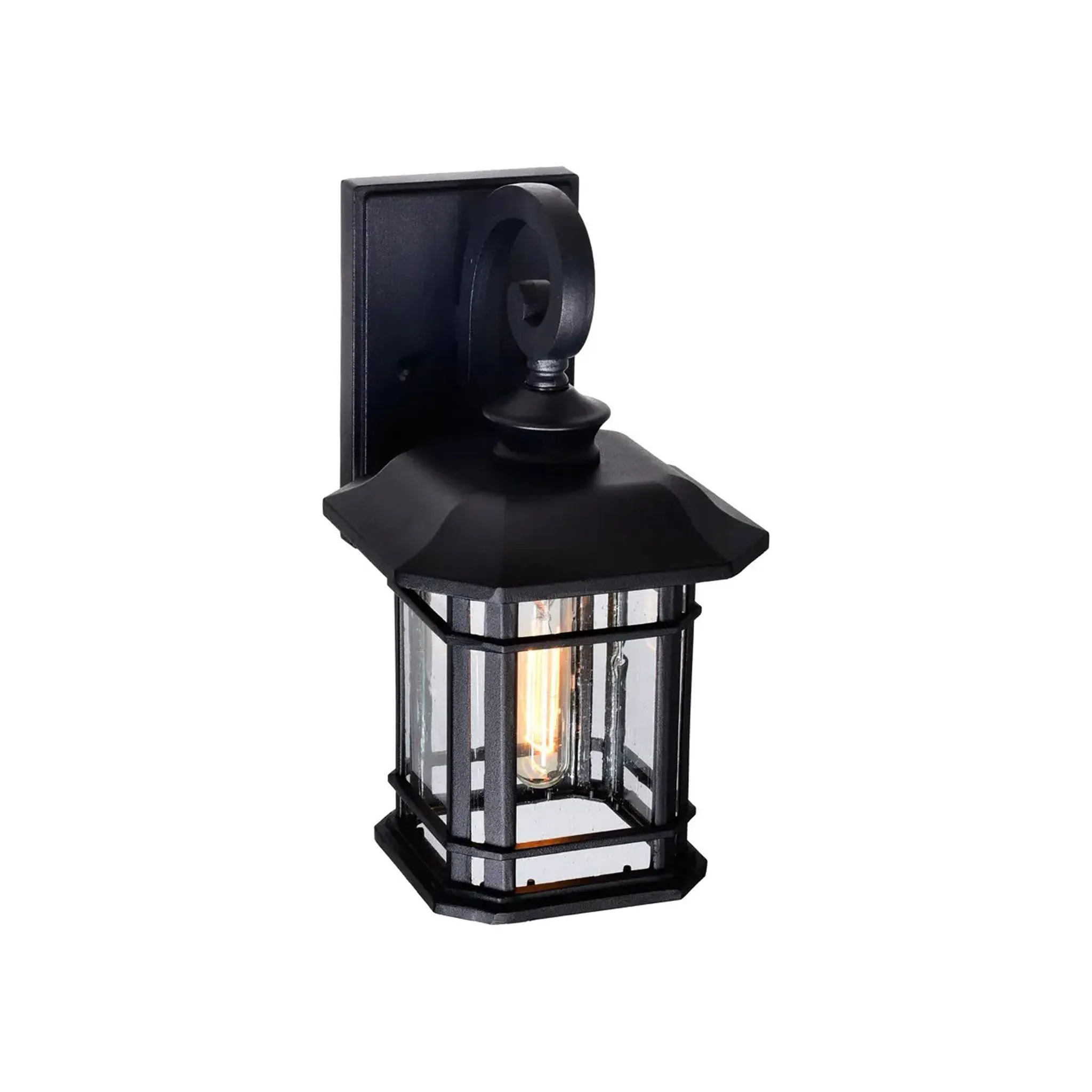 CWI Lighting Blackbridge 1-Light Outdoor Black Wall Lantern