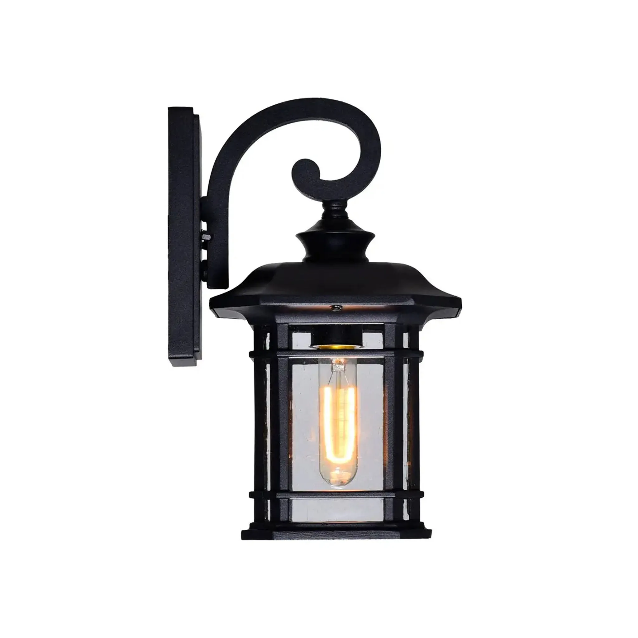 CWI Lighting Blackbridge 1-Light Outdoor Black Wall Lantern