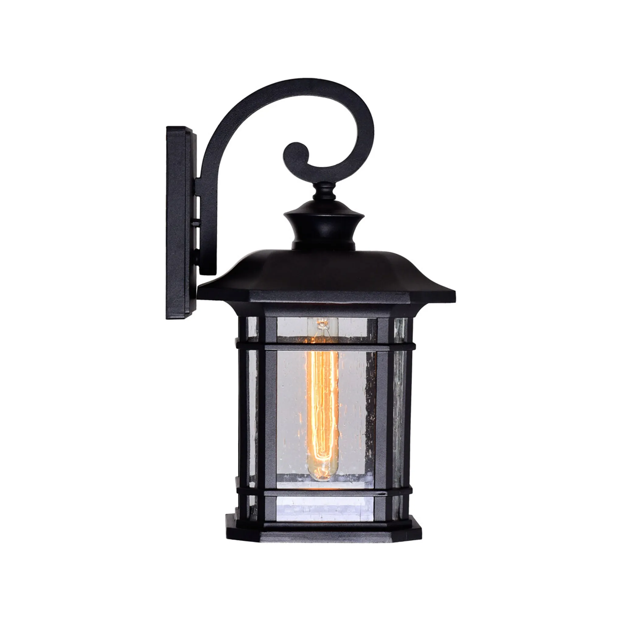 CWI Lighting Blackbridge 1-Light Outdoor Black Wall Lantern