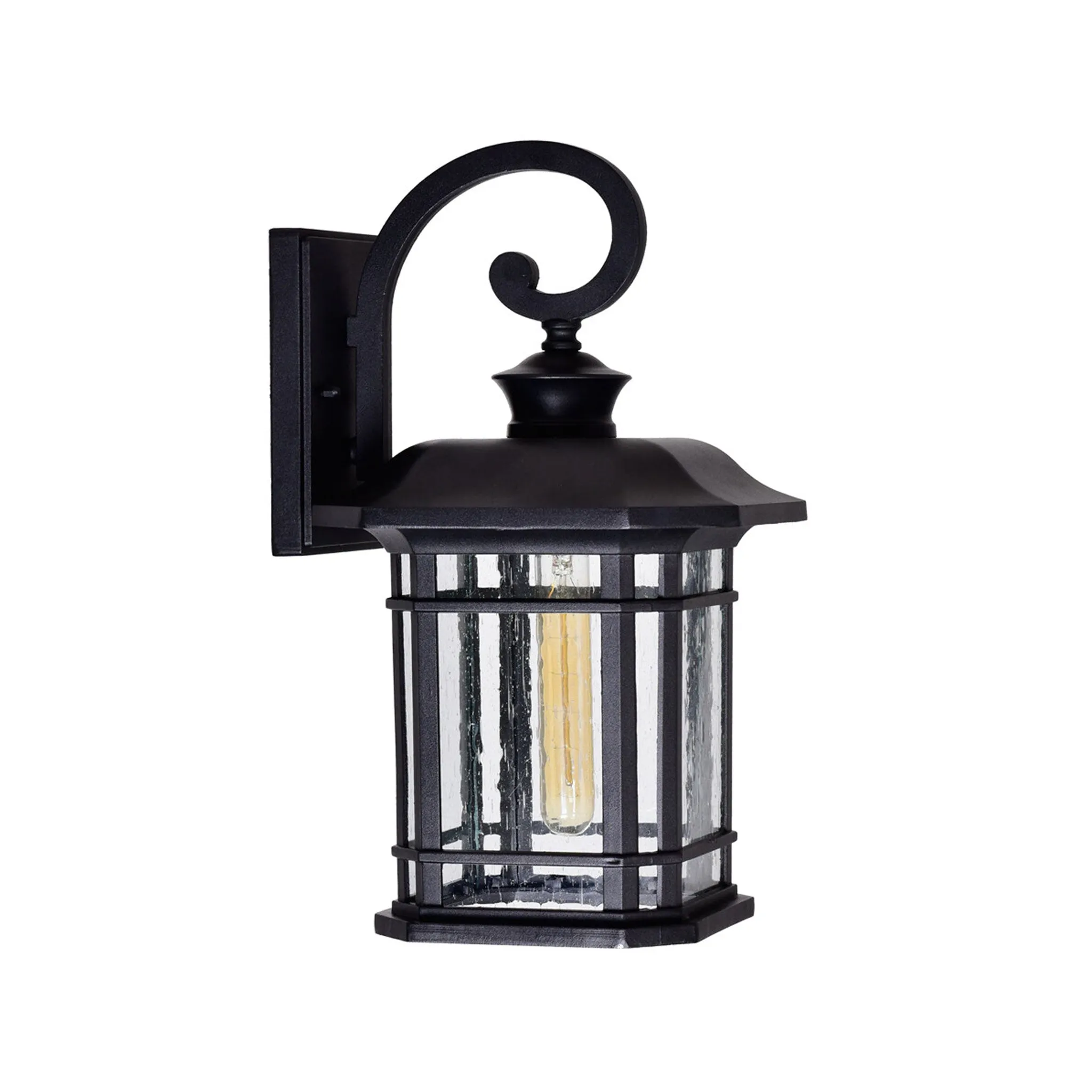 CWI Lighting Blackbridge 1-Light Outdoor Black Wall Lantern