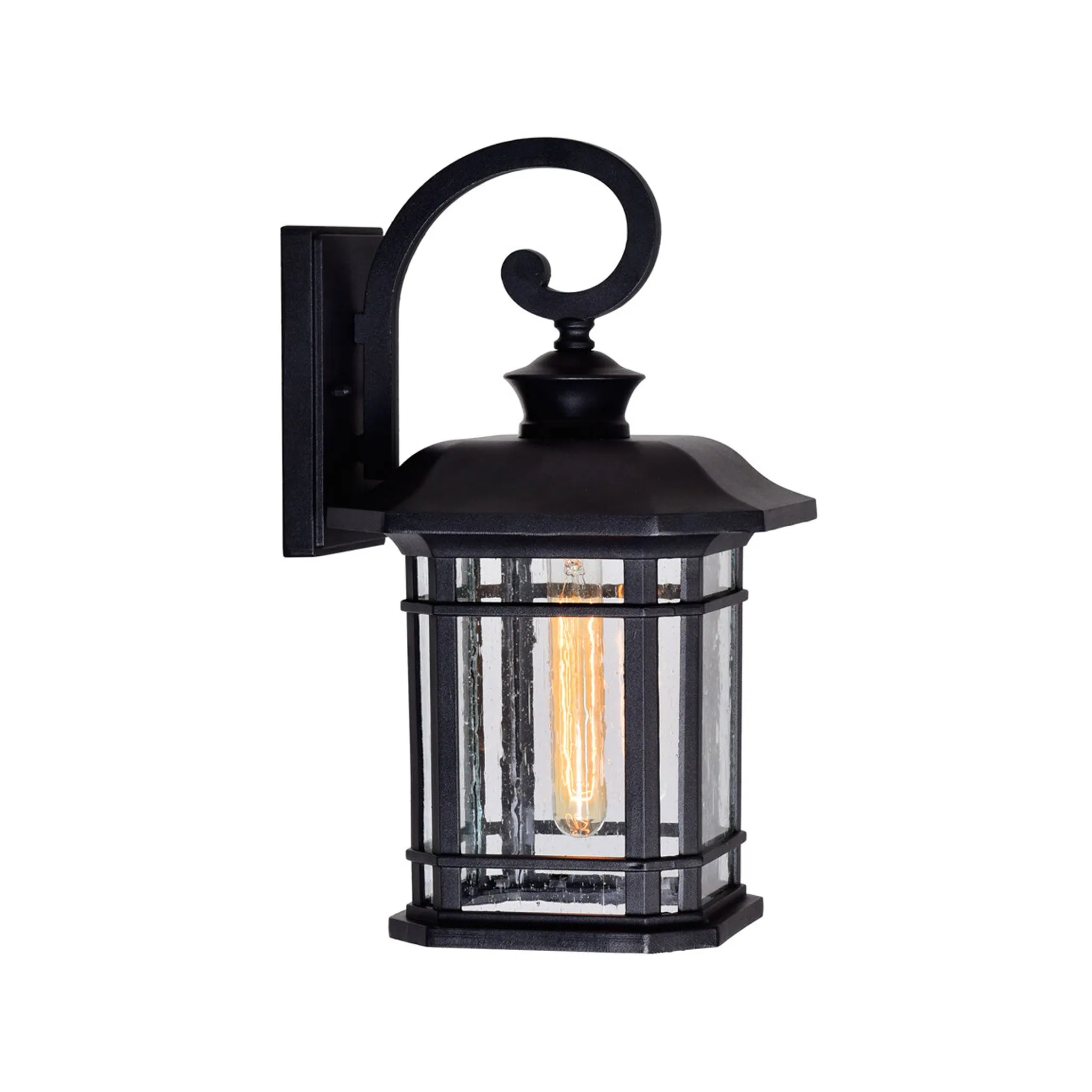 CWI Lighting Blackbridge 1-Light Outdoor Black Wall Lantern