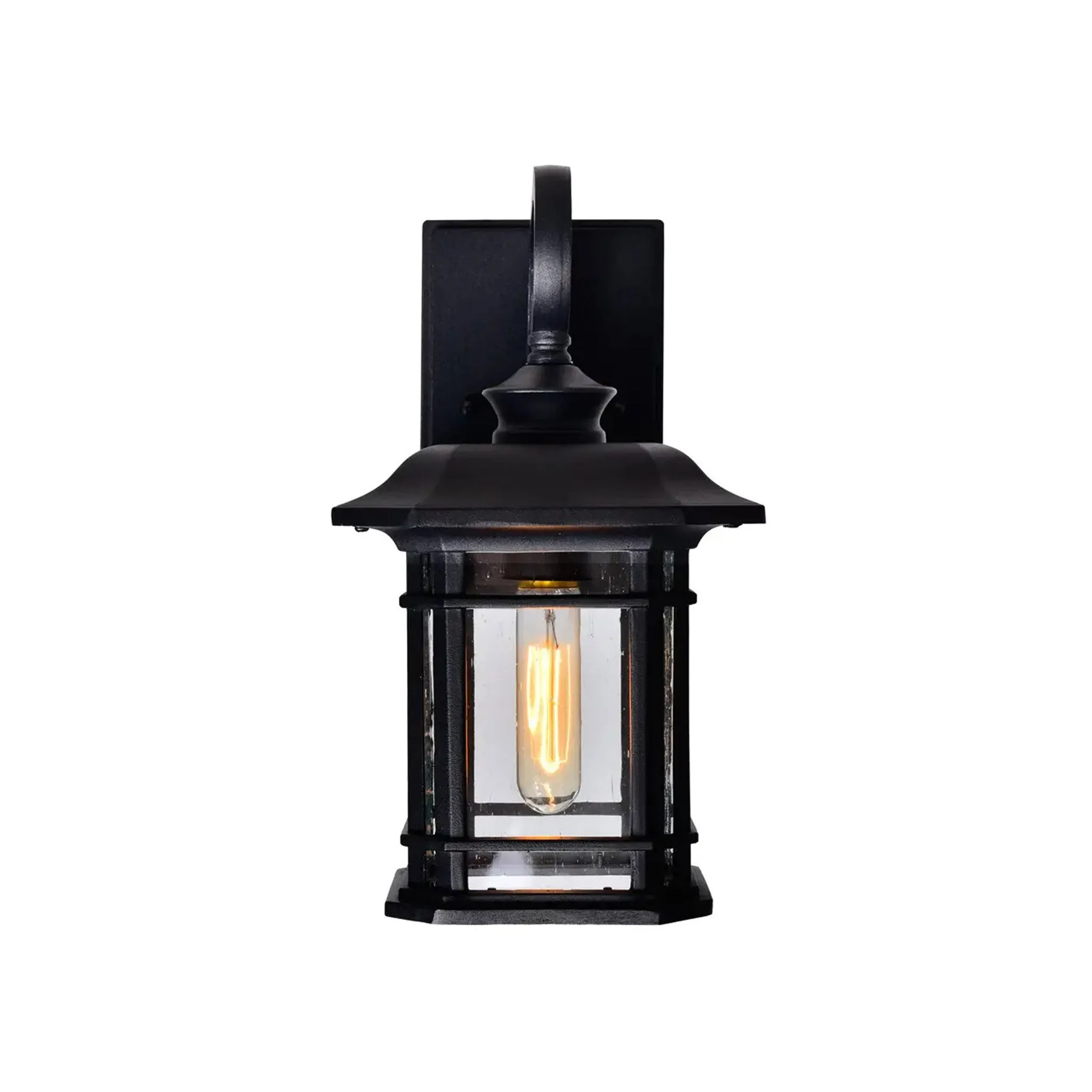 CWI Lighting Blackbridge 1-Light Outdoor Black Wall Lantern