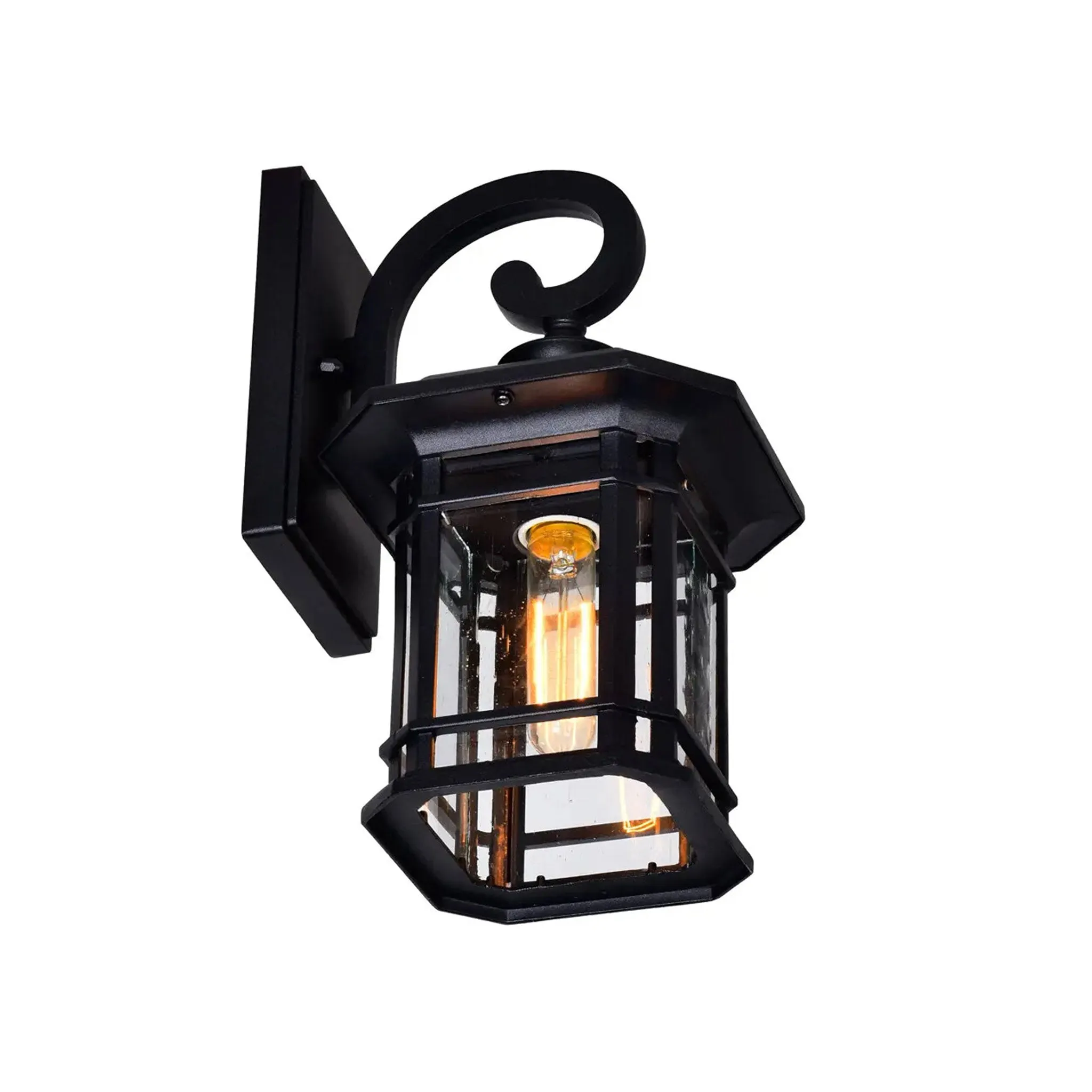 CWI Lighting Blackbridge 1-Light Outdoor Black Wall Lantern