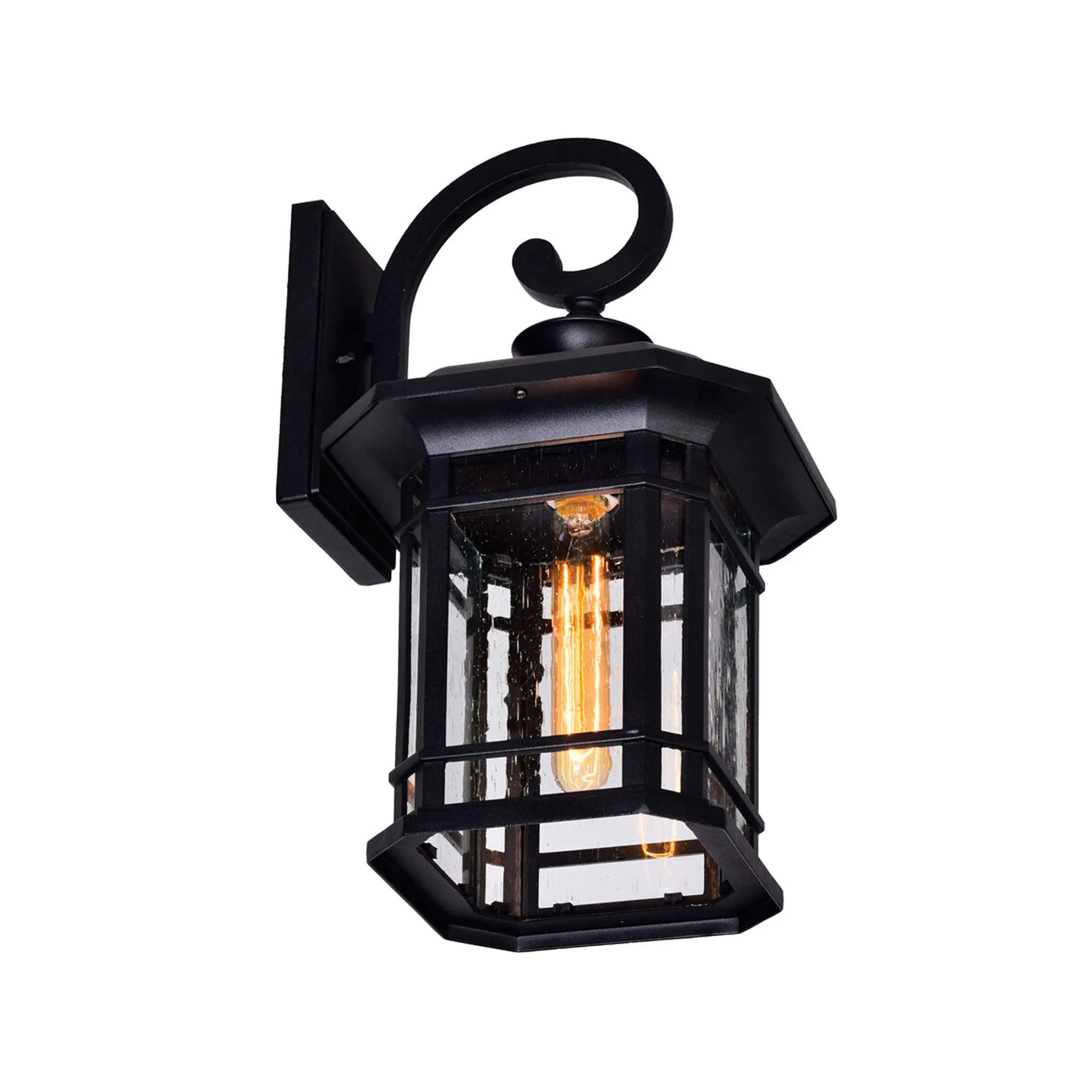 CWI Lighting Blackbridge 1-Light Outdoor Black Wall Lantern