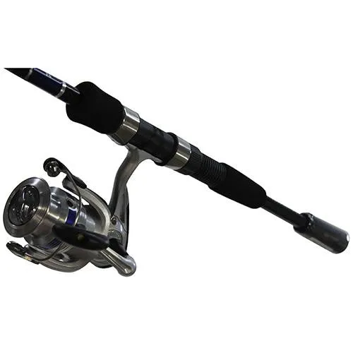 D-Shock Freshwater Spinning Combo - 2 Bearings, 6'6", Length, 2 Piece Rod, Medium Power, Fiberglass Blank Material