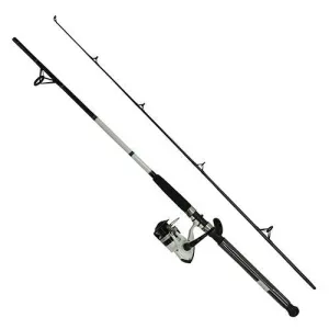 D-Wave Saltwater Spinning Combo - 1 Bearing, 7' Length, 2 Piece Rod, Medium Power, Fiberglass Blank Material