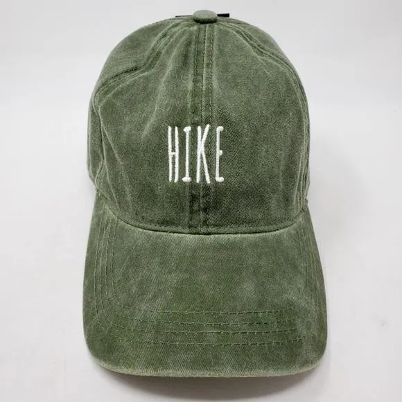 David and Young Distressed Army Green Baseball Cap - HIKE