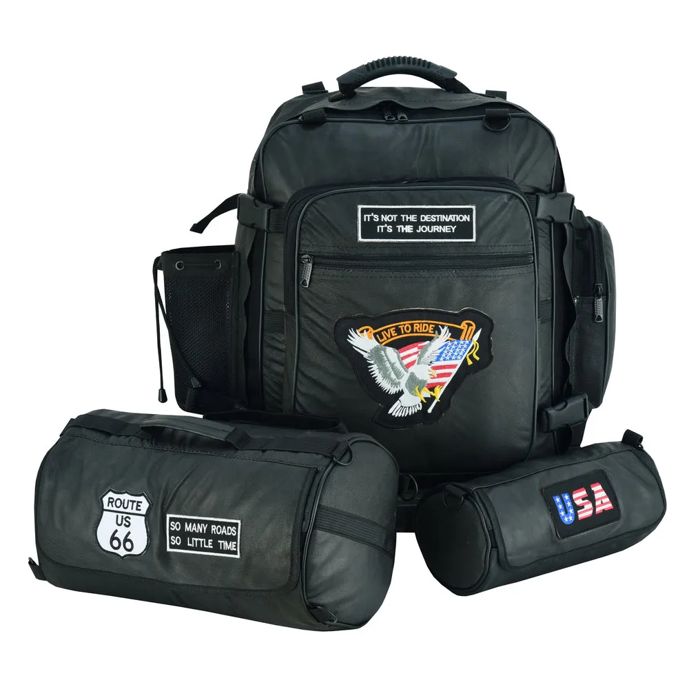 DS370 Three Piece Patch Motorcycle Bag Set