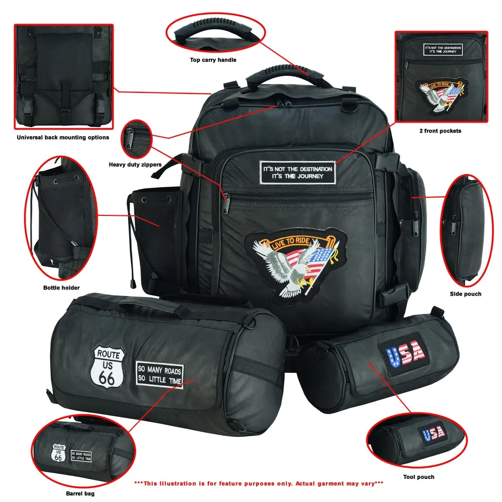 DS370 Three Piece Patch Motorcycle Bag Set