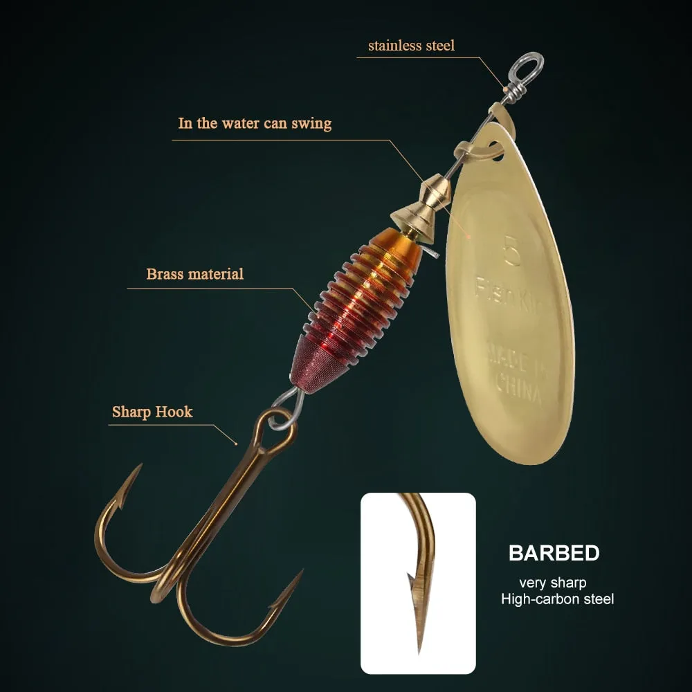 Fishing Lure 4g 4.8g 7g 10g 14g Spinner Bait High Quality Hard Baits Treble Hook Fishing Tackle For Pike