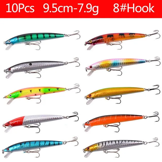 Fishing Lure Set - Hard Bait Mini Minnow/ Floating Swing Crankbait/ Crazy Wobblers/ Artificial Bionic Crank Lures