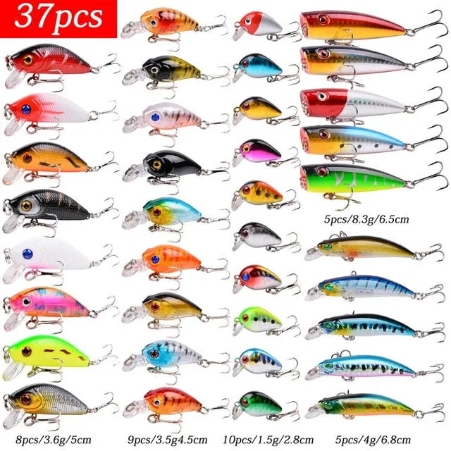 Fishing Lure Set - Hard Bait Mini Minnow/ Floating Swing Crankbait/ Crazy Wobblers/ Artificial Bionic Crank Lures