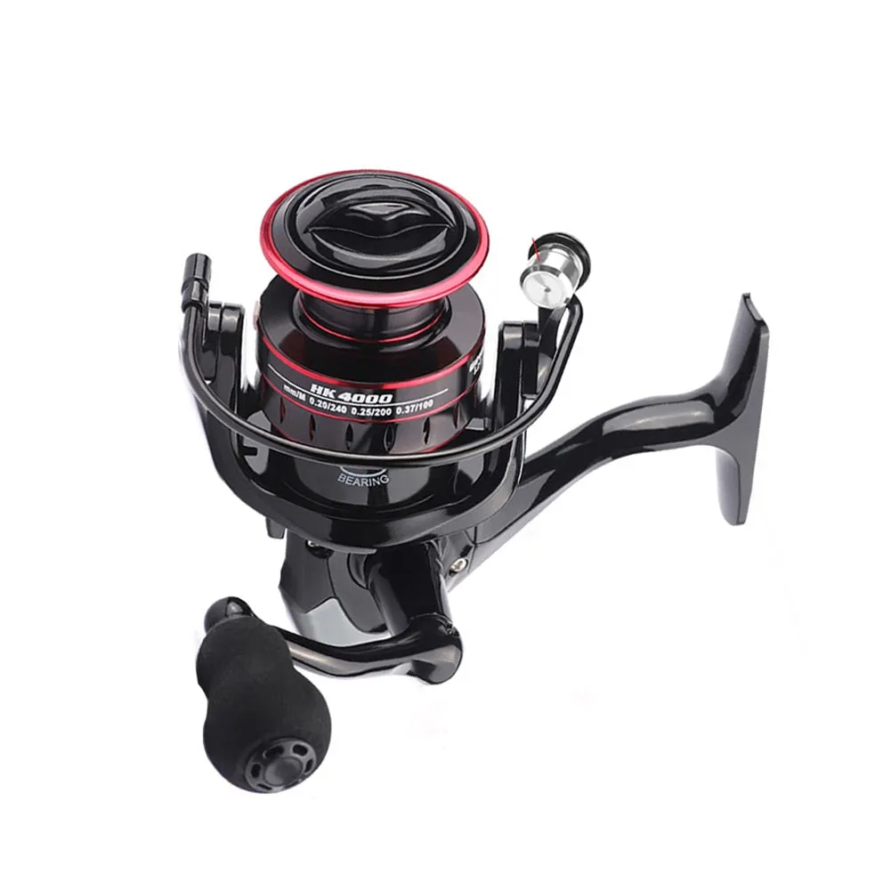 Fishing Reel 3000-7000 Metal/EVA Grip High Speed Spinning Reel Carp Fishing Saltwater Reel Black 5.2/1 Gear Ratio Accessories