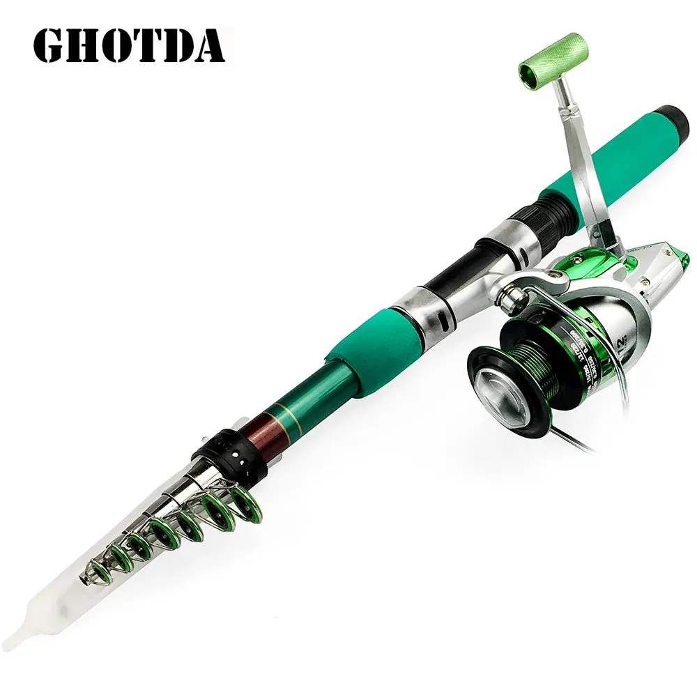 Fishing Rod Combo 1.8-3.6m Telescopic Fishing Rod and Spinning Fishing Reel