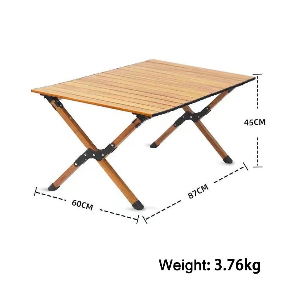 Garden Outdoor Furniture Camping Table and Chair Egg Roll Picnic Desk Folding Beach Set