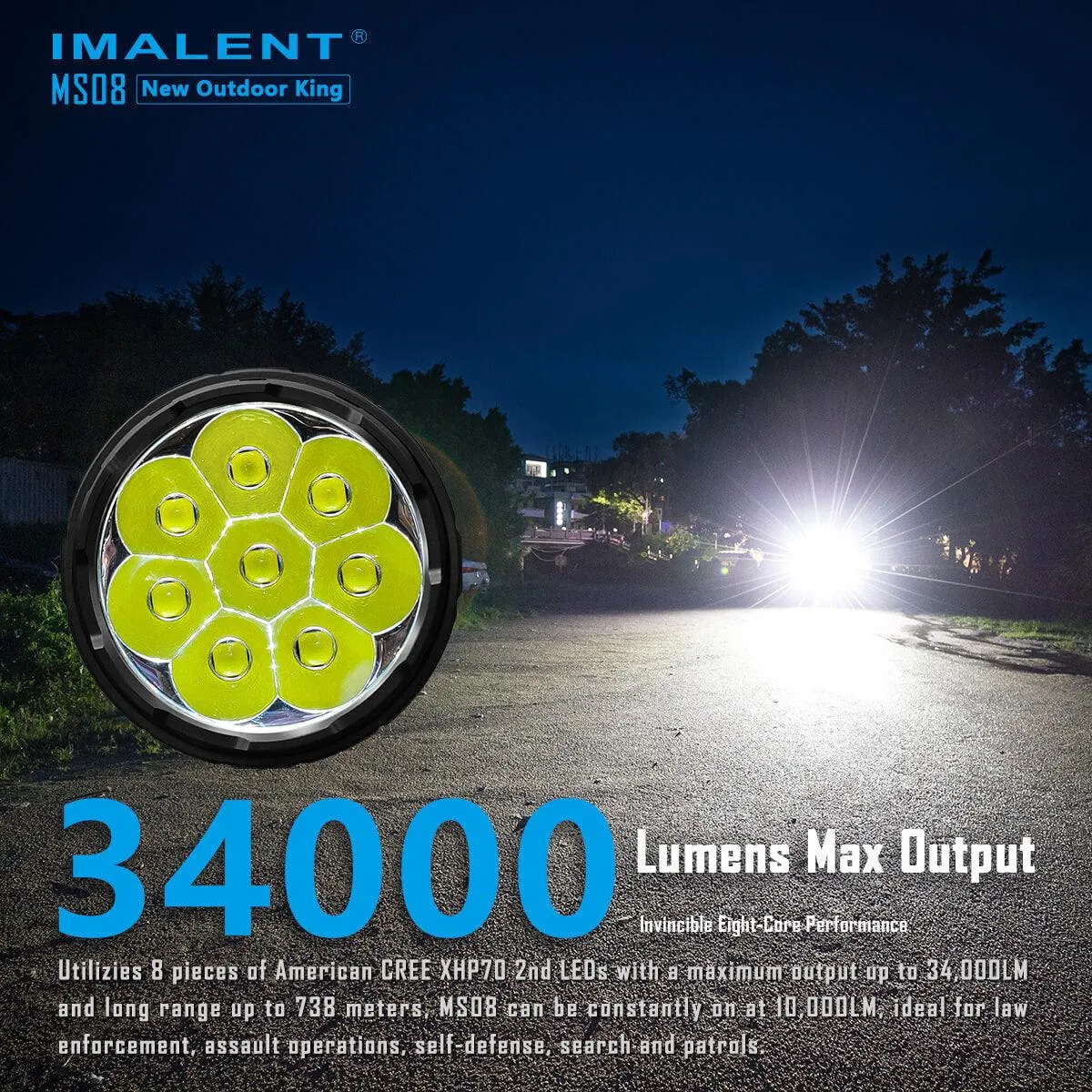 IMALENT MS08 2nd 34000 lumen flashlight