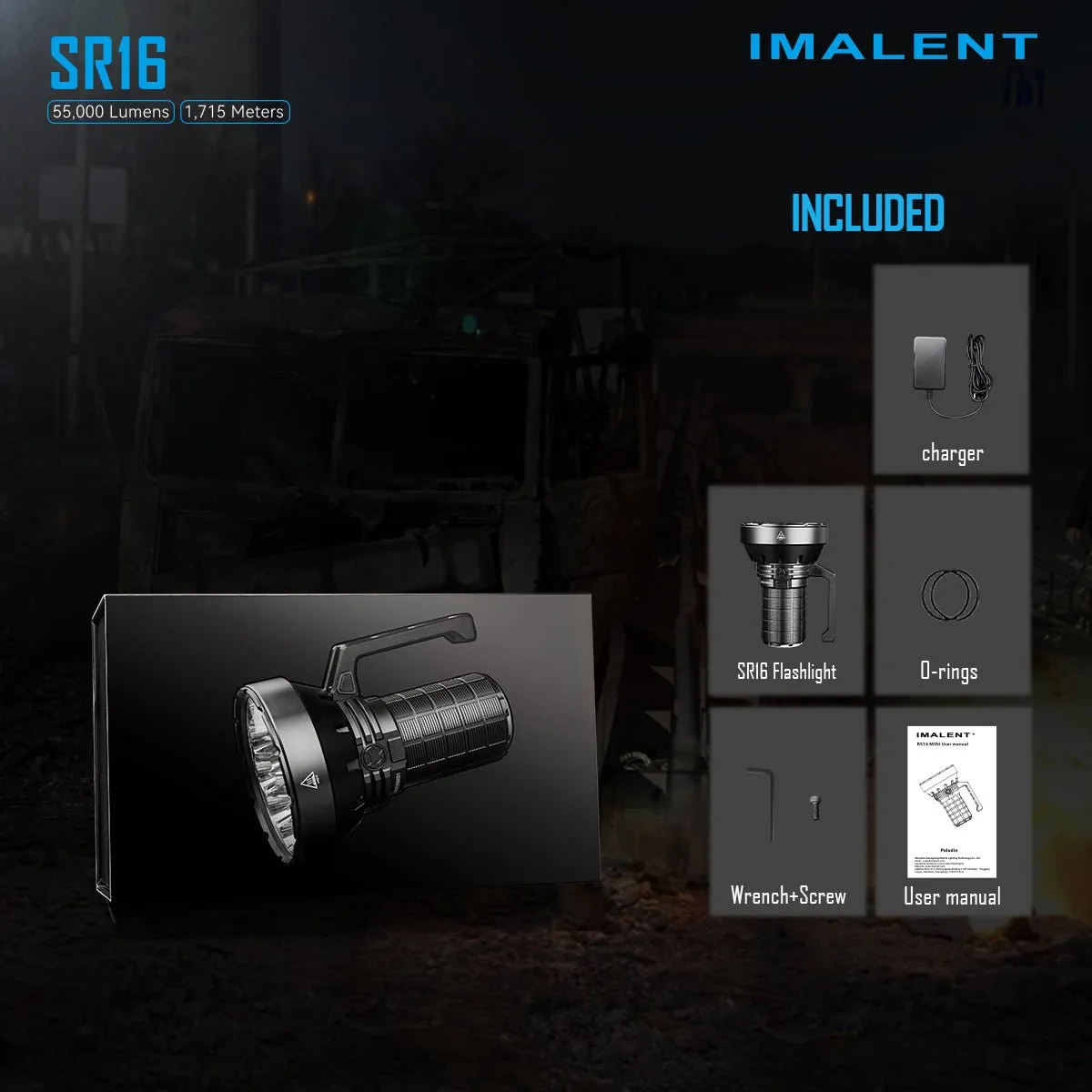 IMALENT SR16 55000 lumen flashlight