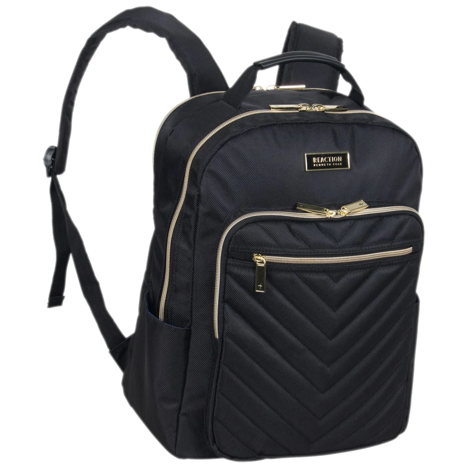 Kenneth Cole Reaction Chelsea Chevron Backpack for 15" Laptop and Tablet, Black