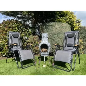 Leisure Zero Gravity Reclining Relaxer Sunbathing Chair - Grey