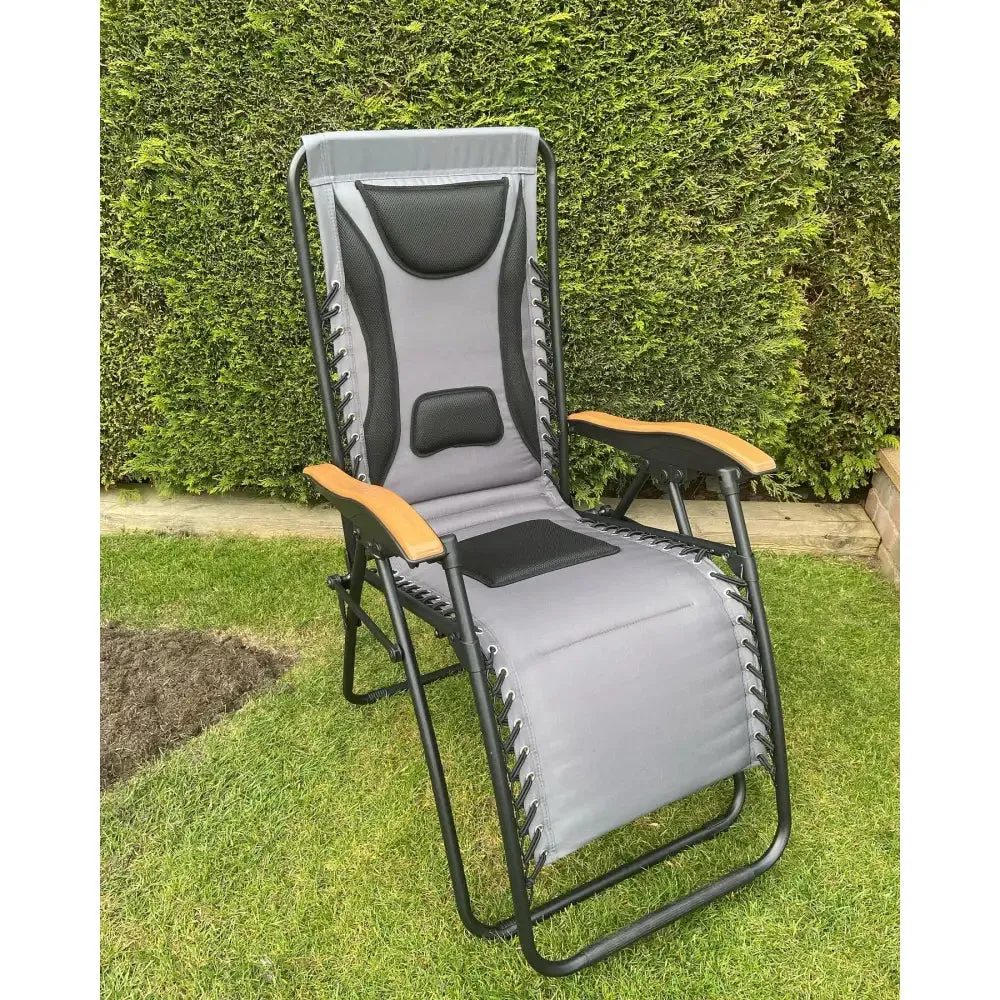 Leisure Zero Gravity Reclining Relaxer Sunbathing Chair - Grey