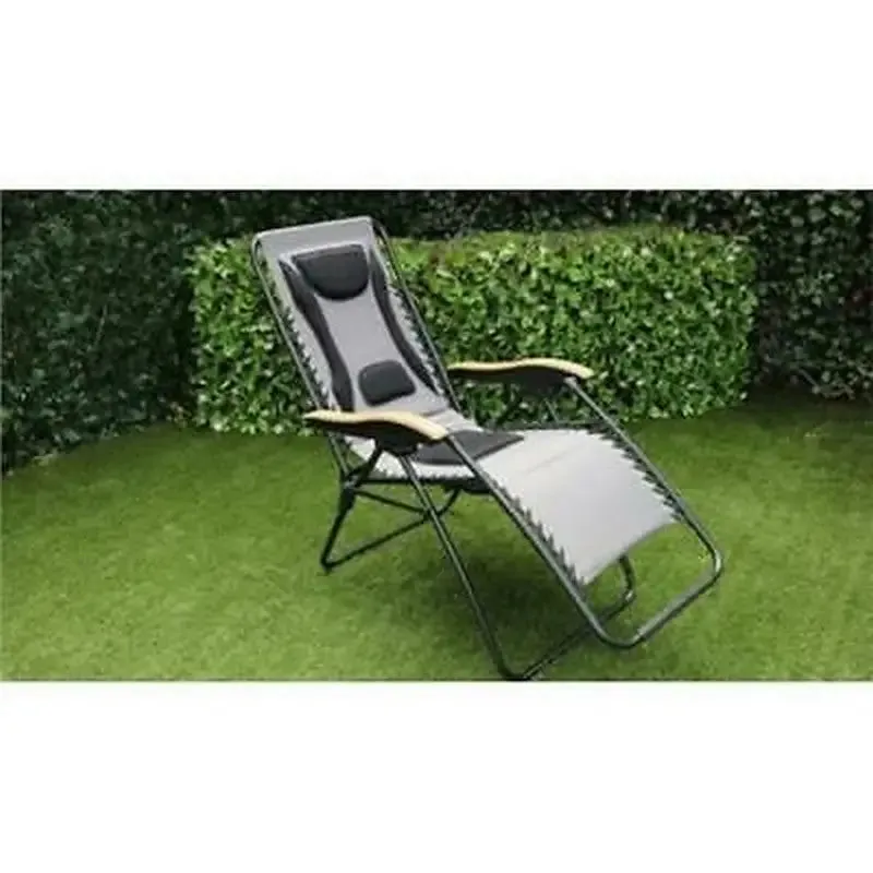 Leisure Zero Gravity Reclining Relaxer Sunbathing Chair - Grey