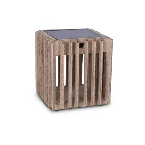 Loft 7" Weathered Teak Solar Lantern