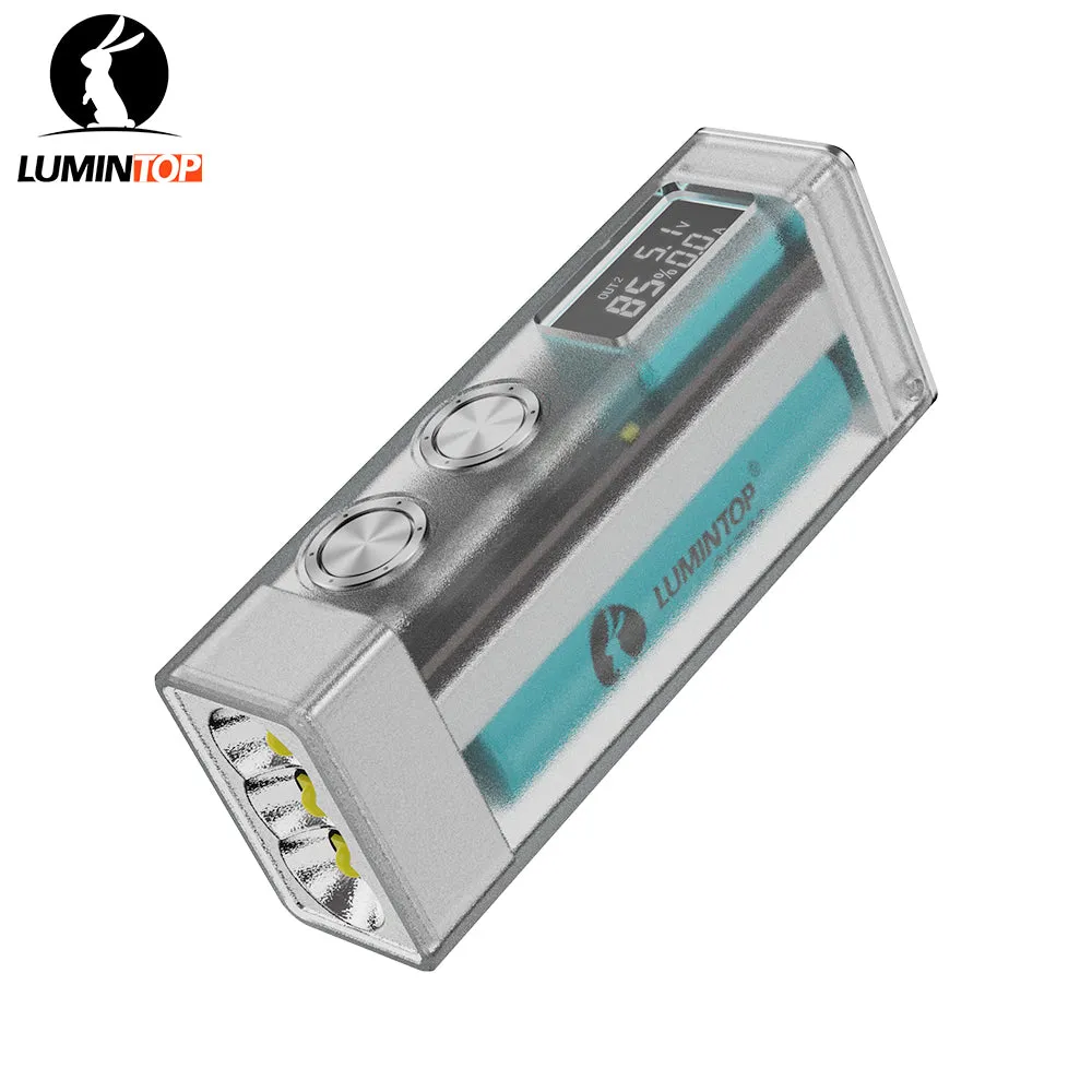 Lumintop Moonbox 10000LM Rechargeable EDC Flashlight Self-defense LED Torch - Transparent