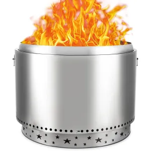 modern Smokeless Fire Pit for Outdoor Wood Burning, Portable Camping Stove with Stand