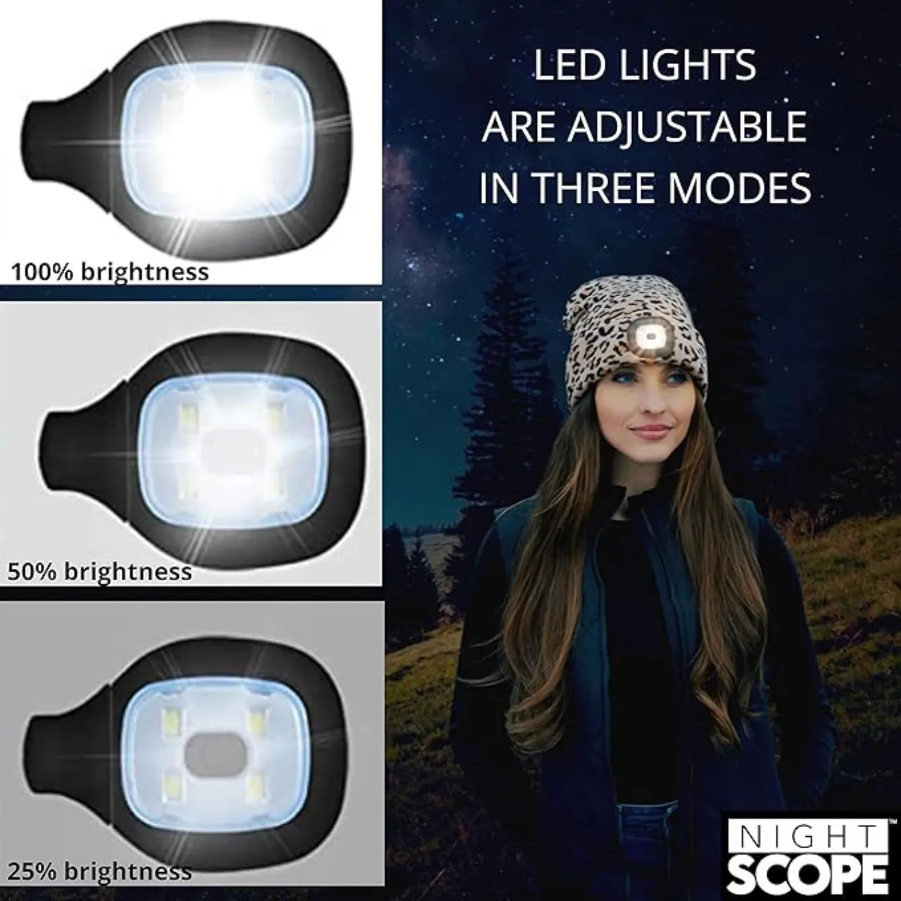 Night Scout Rechargeable LED Beanie Hat - Adult