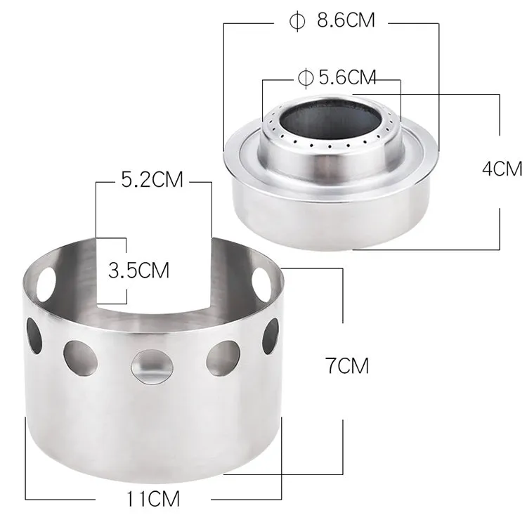 Outdoor Picnic Stove Stainless Steel Portable Mini Alcohol Stove With Cover