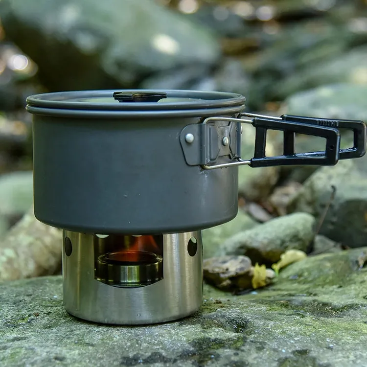 Outdoor Picnic Stove Stainless Steel Portable Mini Alcohol Stove With Cover