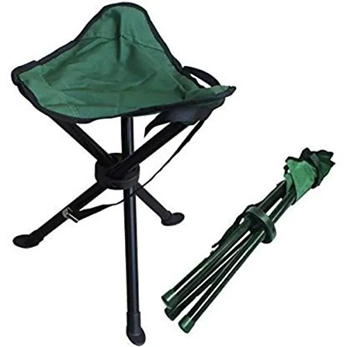 R RUNILEX Folding Tripod 3 Leg Stool for Camping & Travelling, Portable & Foldable