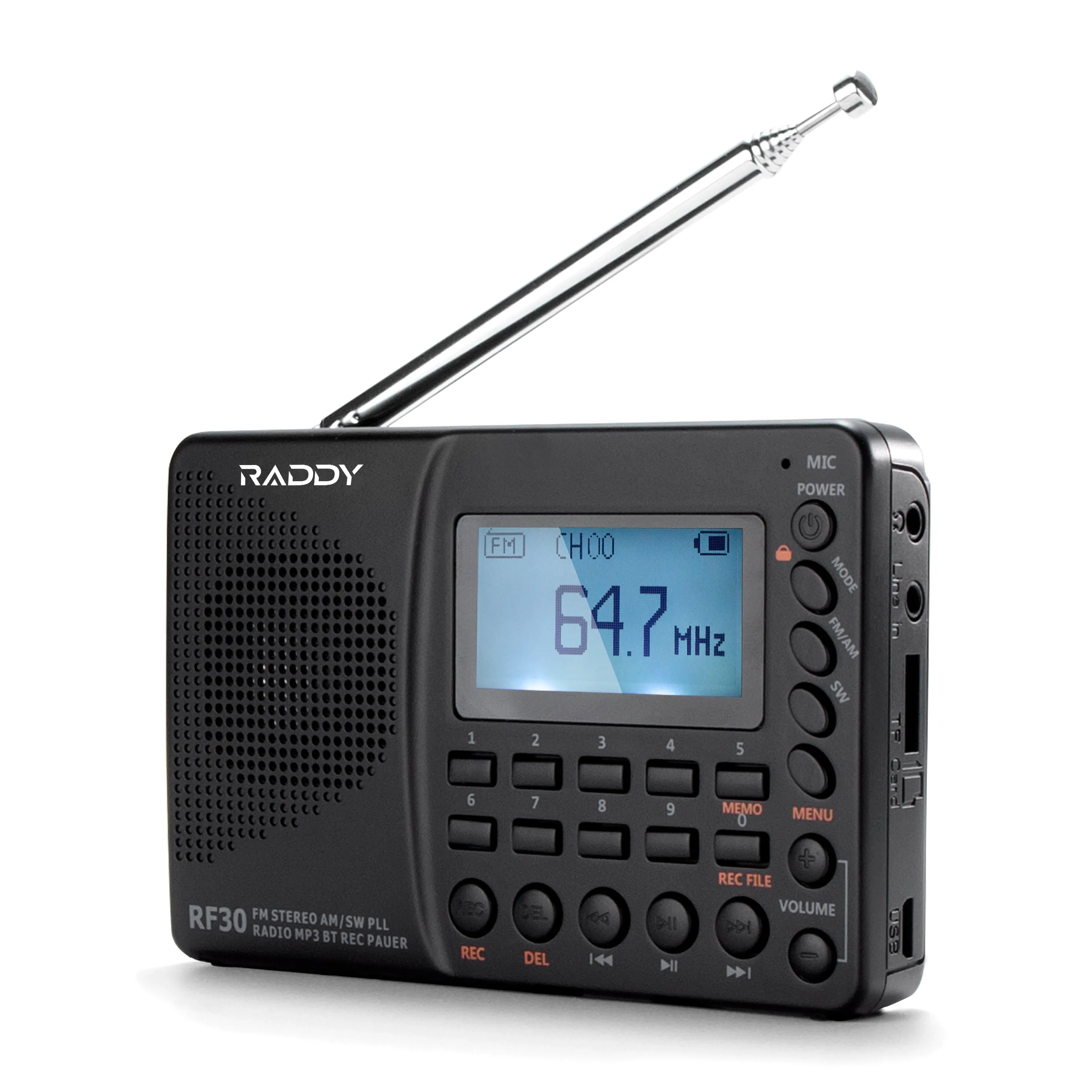 Raddy RF30 AM/FM/SW Radio | Digital Tuner | Bluetooth | AUX Recording [DISCONTINUED]