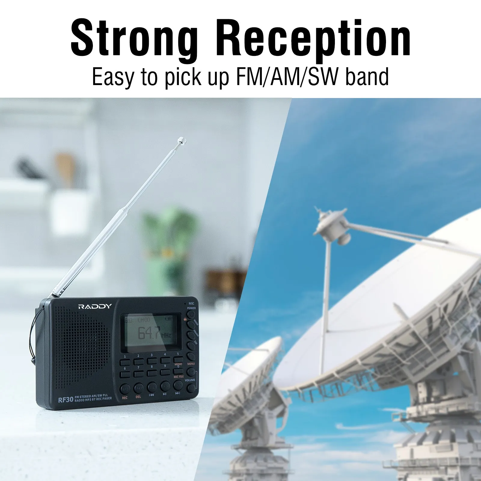 Raddy RF30 AM/FM/SW Radio | Digital Tuner | Bluetooth | AUX Recording [DISCONTINUED]