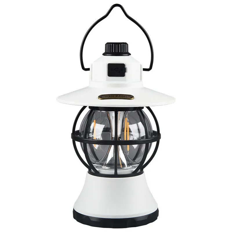 Retro Camping Lantern Portable Multi-function Waterproof Outdoor Lighting Lamp