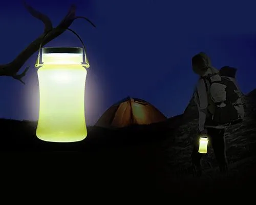 Solar Rechargeable Waterproof Outdoor LED Camping Tent Lantern - White