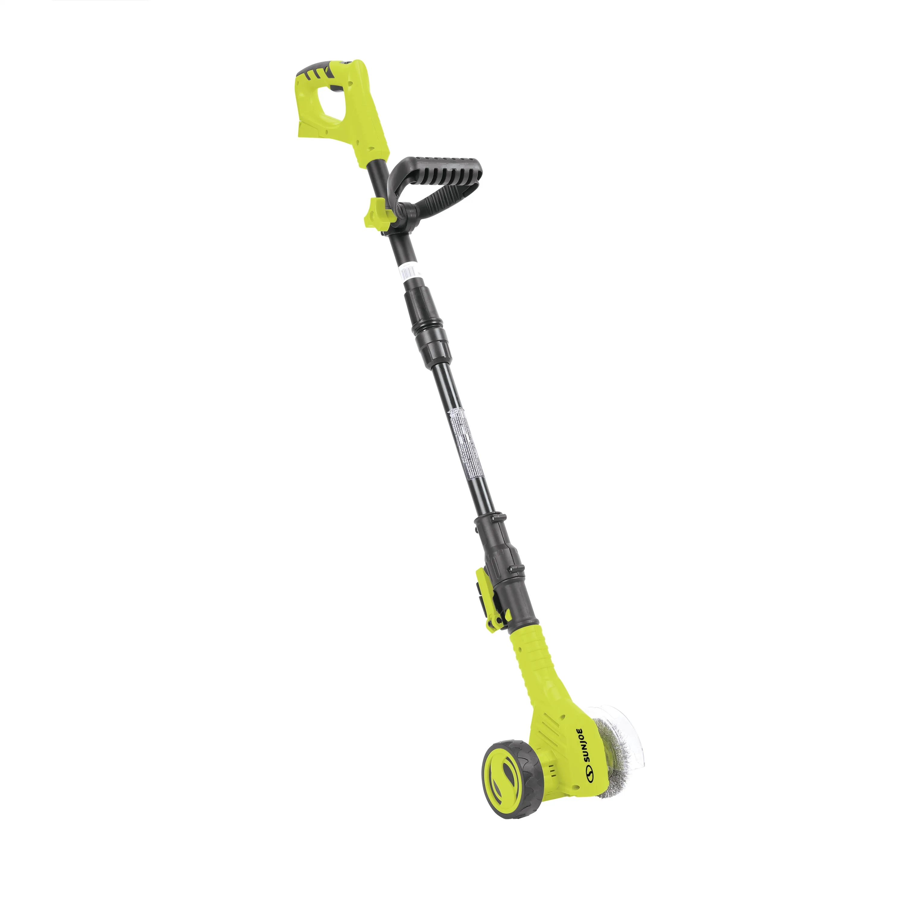 Sun Joe 24V-CTC-LTE 24-Volt* IONMAX Cordless Weed Sweeper | Nylon Brush, Steel Wire Brush, & Adjustable Pole | Sweeper Head W/ Wheel | W/ 2.0-Ah Battery   Charger