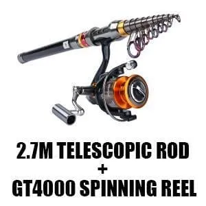 Telescopic Fishing Rod with Reel