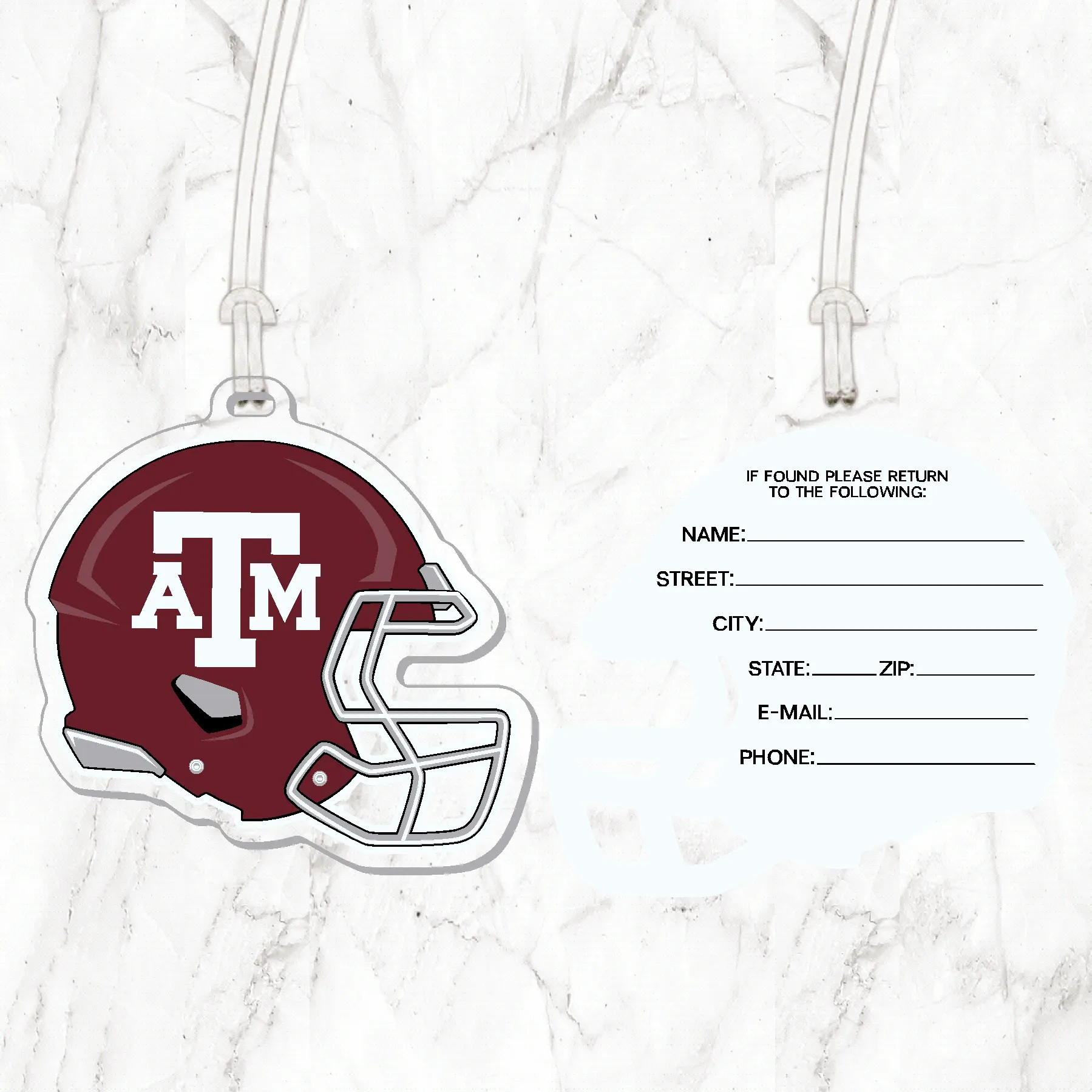 Texas A&M Football Helmet Luggage Tag